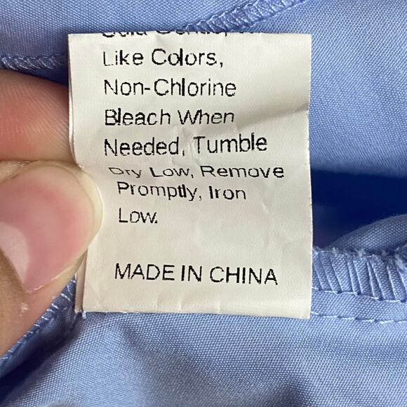 Shein Blue Ruffle Short Sleeve Blouse Size Medium - Picture 9 of 9